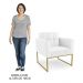 Poltrona Decorativa Base Industrial Dourado Ana Sintético Branco - Ibiza