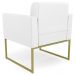 Poltrona Decorativa Base Industrial Dourado Ana Sintético Branco - Ibiza