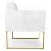 Poltrona Decorativa Base Industrial Dourado Ana Sintético PU Branco - Ibiza