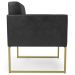 Poltrona Decorativa Base Industrial Dourado Ana Sintético PU Preto- Ibiza