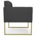Poltrona Decorativa Base Industrial Dourado Ana Sintético Preto - Ibiza