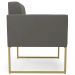 Poltrona Decorativa Base Industrial Dourado Ana Suede Grafite - Ibiza