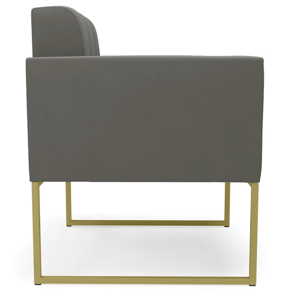 Poltrona Decorativa Base Industrial Dourado Ana Suede Grafite - Ibiza