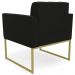Poltrona Decorativa Base Industrial Dourado Ana Suede Preto - Ibiza