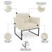 Poltrona Decorativa Base Industrial Preto Ana Linho Bege - Ibiza