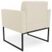 Poltrona Decorativa Base Industrial Preto Ana Linho Bege - Ibiza