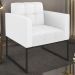 Poltrona Decorativa Base Industrial Preto Ana Sintético Branco - Ibiza
