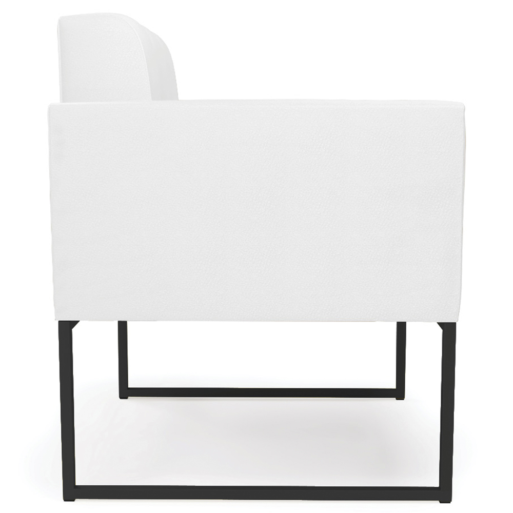 Poltrona Decorativa Base Industrial Preto Ana Sintético Branco - Ibiza