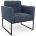 Poltrona Decorativa Base Industrial Preto Ana Suede Azul Marinho - Ibiza