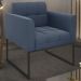 Poltrona Decorativa Base Industrial Preto Ana Suede Azul Marinho - Ibiza