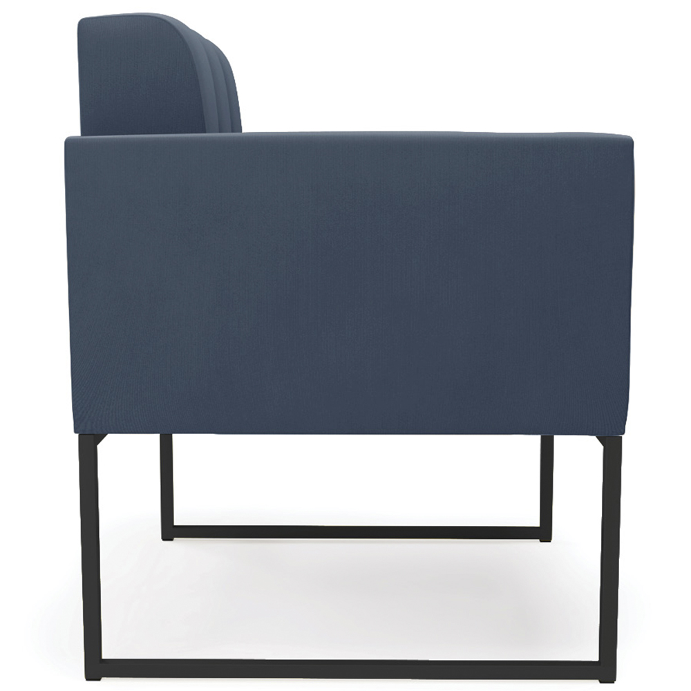 Poltrona Decorativa Base Industrial Preto Ana Suede Azul Marinho - Ibiza