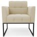 Poltrona Decorativa Base Industrial Preto Ana Suede Bege - Ibiza