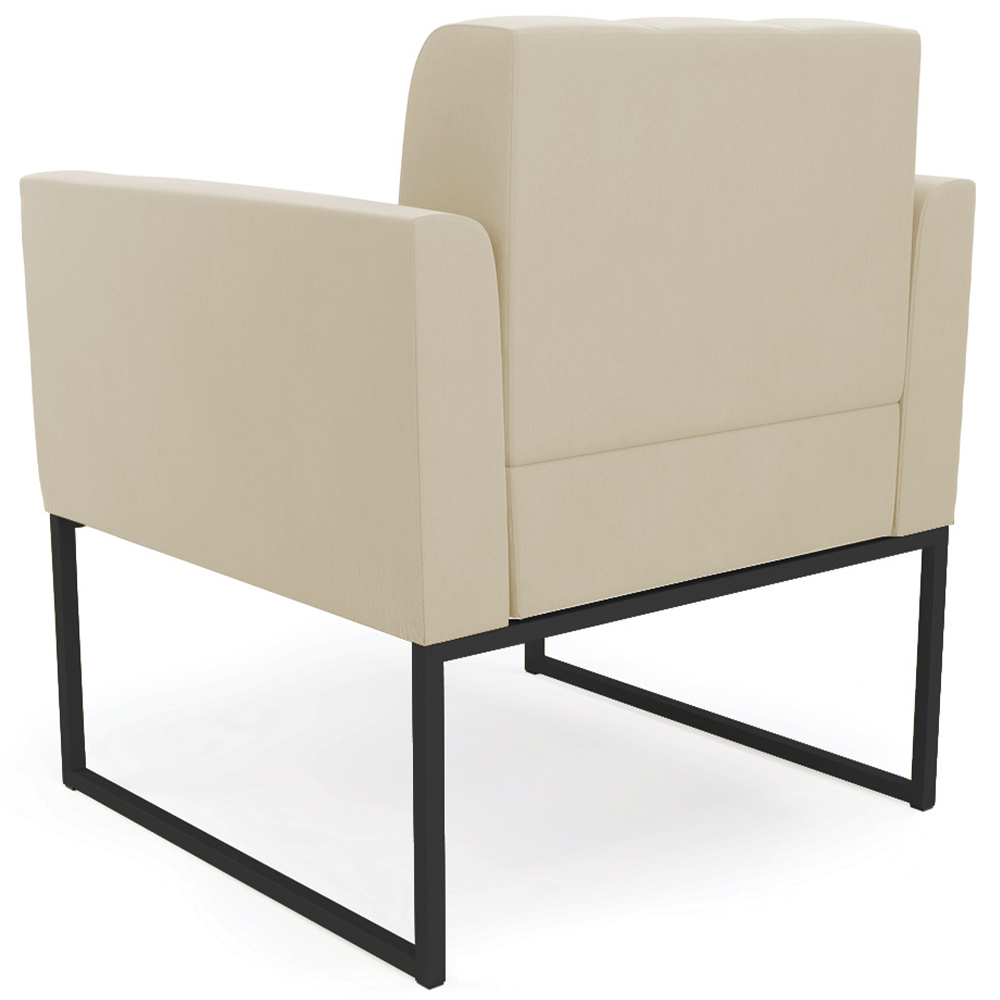 Poltrona Decorativa Base Industrial Preto Ana Suede Bege - Ibiza