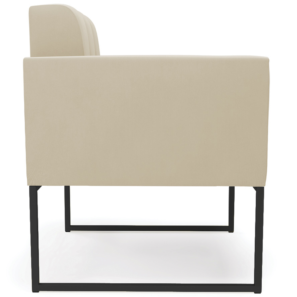 Poltrona Decorativa Base Industrial Preto Ana Suede Bege - Ibiza
