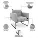 Poltrona Decorativa Base Industrial Preto Ana Suede Cinza - Ibiza