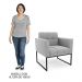 Poltrona Decorativa Base Industrial Preto Ana Suede Cinza - Ibiza