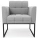 Poltrona Decorativa Base Industrial Preto Ana Suede Cinza - Ibiza