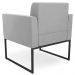 Poltrona Decorativa Base Industrial Preto Ana Suede Cinza - Ibiza