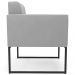 Poltrona Decorativa Base Industrial Preto Ana Suede Cinza - Ibiza