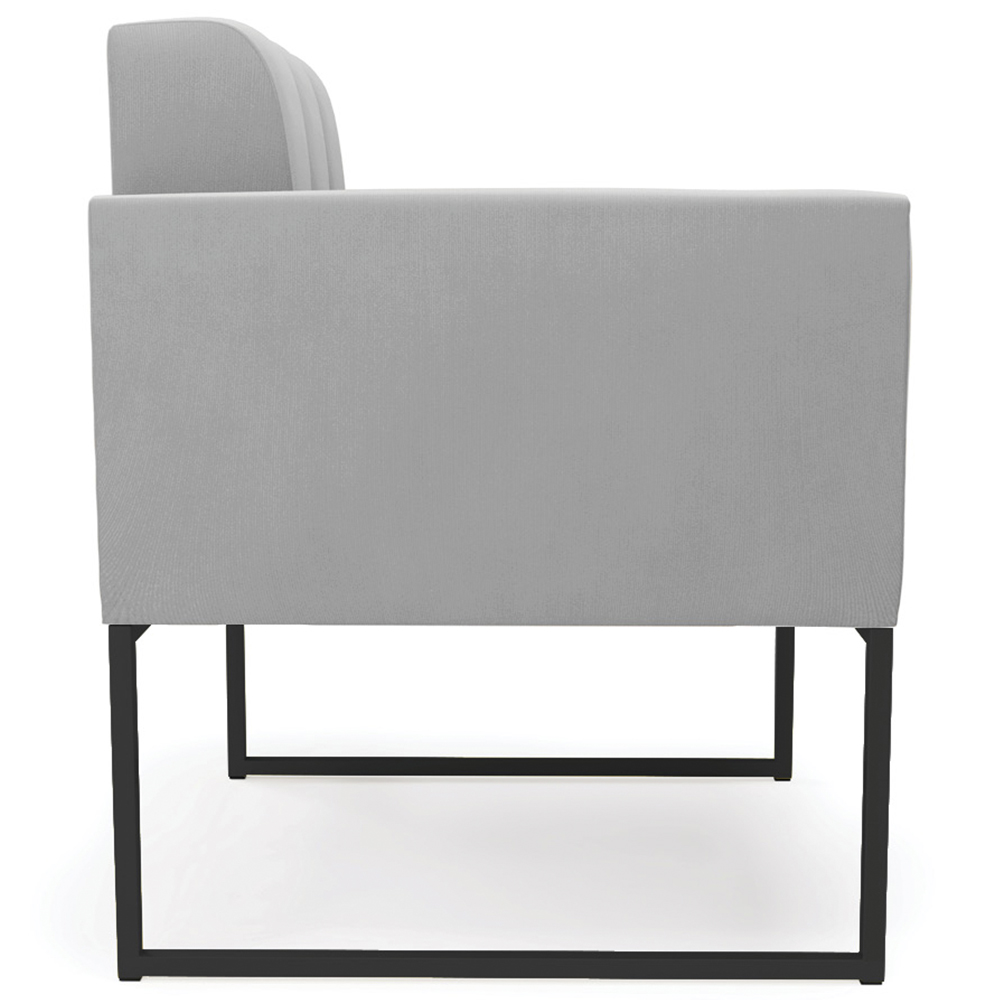 Poltrona Decorativa Base Industrial Preto Ana Suede Cinza - Ibiza