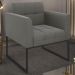 Poltrona Decorativa Base Industrial Preto Ana Suede Grafite - Ibiza