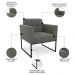 Poltrona Decorativa Base Industrial Preto Ana Suede Grafite - Ibiza