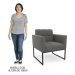 Poltrona Decorativa Base Industrial Preto Ana Suede Grafite - Ibiza