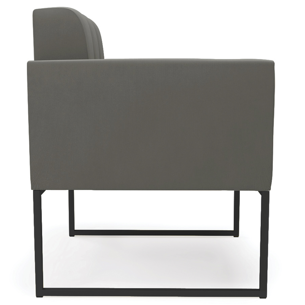 Poltrona Decorativa Base Industrial Preto Ana Suede Grafite - Ibiza
