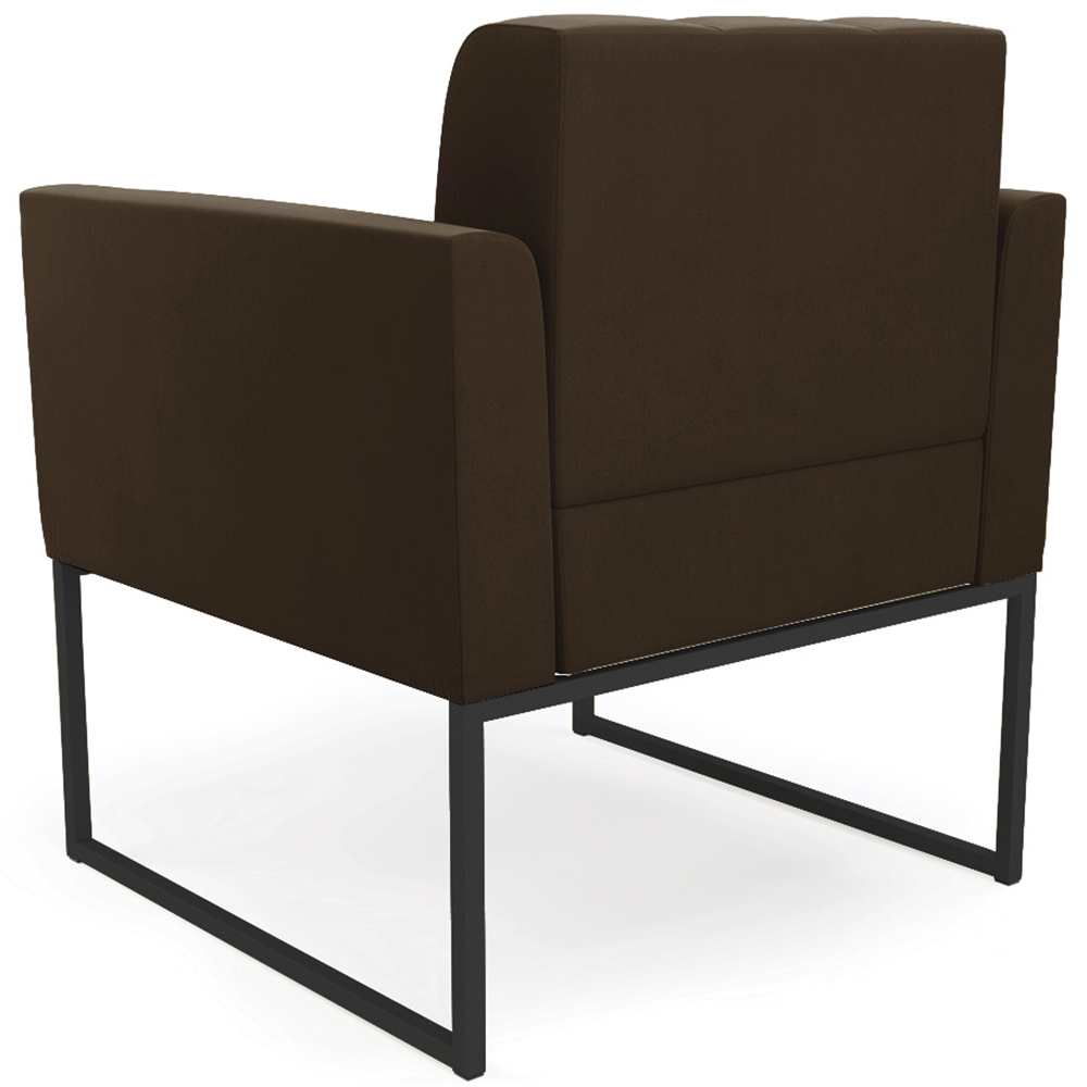 Poltrona Decorativa Base Industrial Preto Ana Suede Marrom - Ibiza