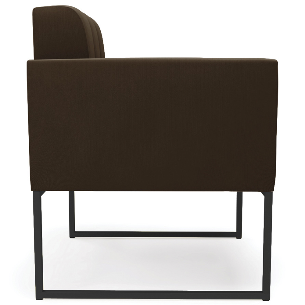Poltrona Decorativa Base Industrial Preto Ana Suede Marrom - Ibiza