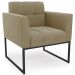 Poltrona Decorativa Base Industrial Preto Ana Suede Marrom RT - Ibiza