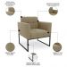 Poltrona Decorativa Base Industrial Preto Ana Suede Marrom RT - Ibiza