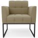 Poltrona Decorativa Base Industrial Preto Ana Suede Marrom RT - Ibiza