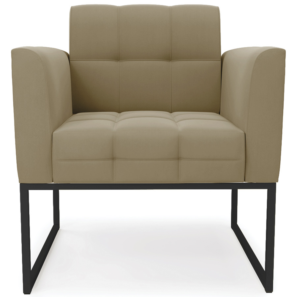 Poltrona Decorativa Base Industrial Preto Ana Suede Marrom RT - Ibiza