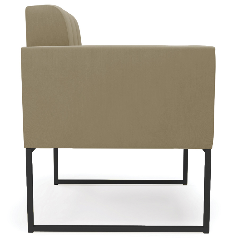 Poltrona Decorativa Base Industrial Preto Ana Suede Marrom RT - Ibiza