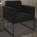 Poltrona Decorativa Base Industrial Preto Ana Suede Preto - Ibiza