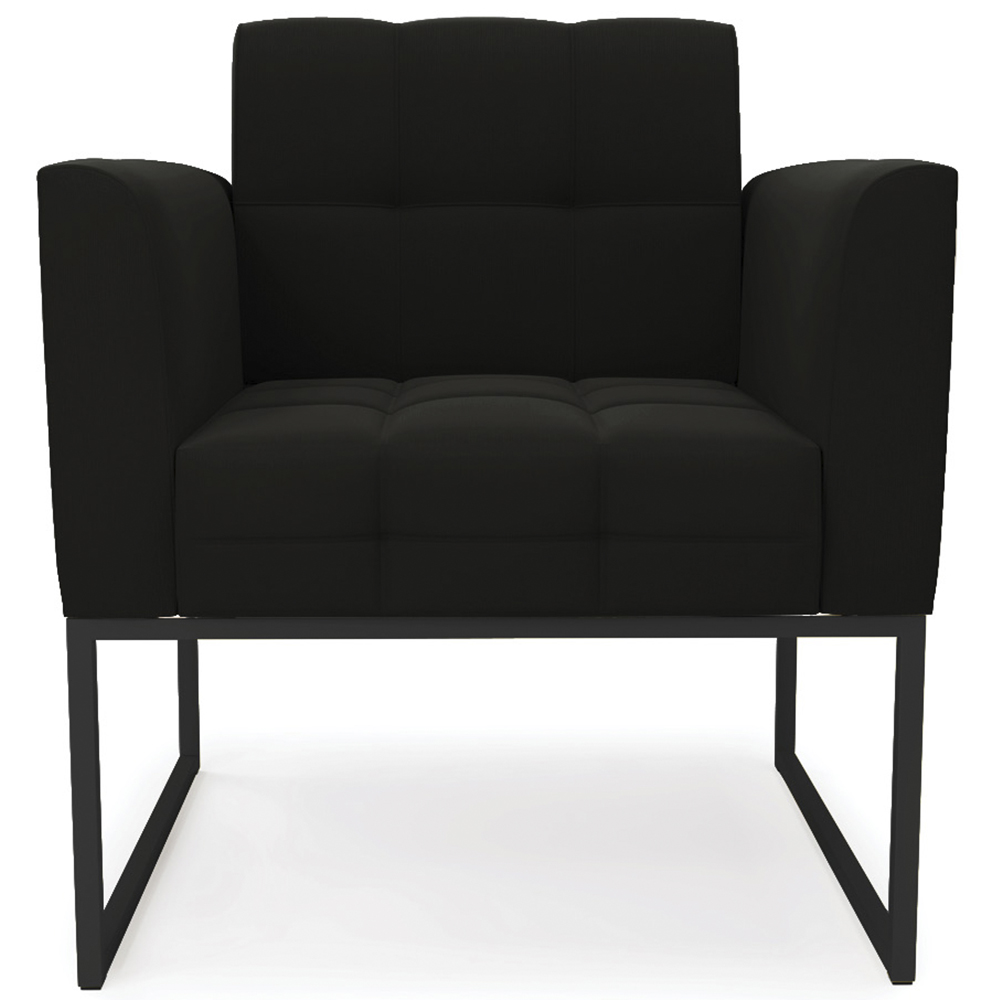 Poltrona Decorativa Base Industrial Preto Ana Suede Preto - Ibiza