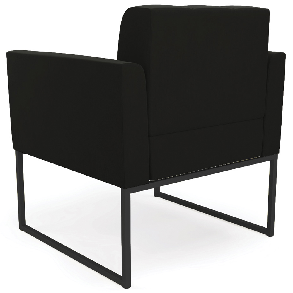 Poltrona Decorativa Base Industrial Preto Ana Suede Preto - Ibiza