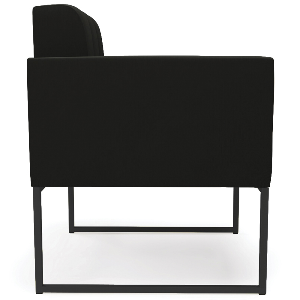 Poltrona Decorativa Base Industrial Preto Ana Suede Preto - Ibiza