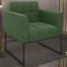 Poltrona Decorativa Base Industrial Preto Ana Suede Verde - Ibiza