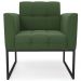 Poltrona Decorativa Base Industrial Preto Ana Suede Verde - Ibiza