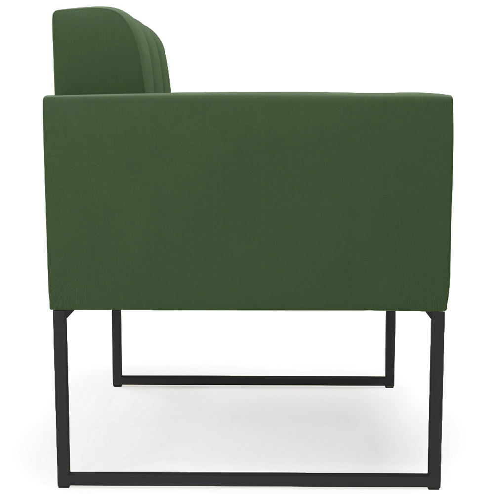 Poltrona Decorativa Base Industrial Preto Ana Suede Verde - Ibiza