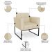 Poltrona Decorativa Base Industrial Preto Ana Veludo Luxo Off White - Ibiza
