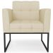 Poltrona Decorativa Base Industrial Preto Ana Veludo Luxo Off White - Ibiza