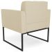 Poltrona Decorativa Base Industrial Preto Ana Veludo Luxo Off White - Ibiza