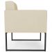 Poltrona Decorativa Base Industrial Preto Ana Veludo Luxo Off White - Ibiza