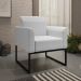 Poltrona Decorativa Base Industrial Preto Maressa A05 Linho Cinza Claro - Ibiza