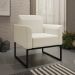Poltrona Decorativa Base Industrial Preto Maressa A19 Linho Grosso Bege - Ibiza