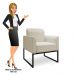 Poltrona Decorativa Base Industrial Preto Maressa A19 Linho Grosso Bege - Ibiza