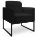 Poltrona Decorativa Base Industrial Preto Maressa A79 Linho Preto - Ibiza